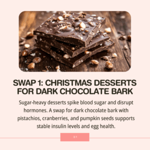 4 Holiday Fertility Food Swaps - Swap 1: Christmas Desserts for Dark Chocolate Bark